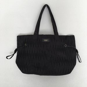 NEW Victoria's Secret Big Tote Bag Black Pleat
